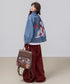 Corduroy Cat Embroidery Cargo Pants